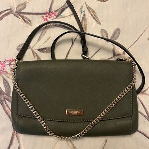 Kate Spade Olive Crossbody Bag with Chain Strap